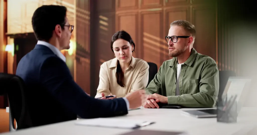 Divorce and Family Lawyers. Image: Couple discussing situation.